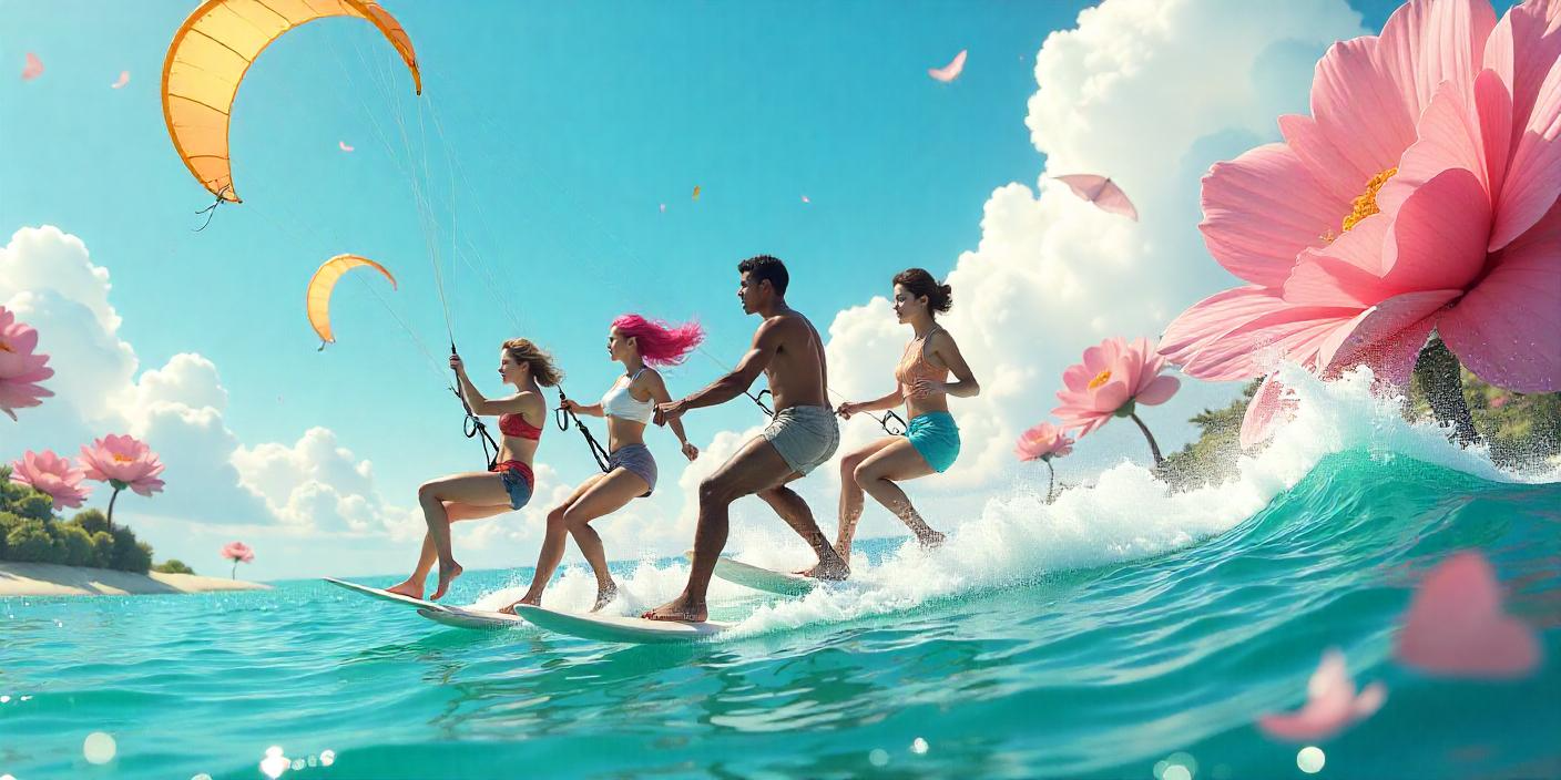 Flying on the Waves: Fantasy Kitesurfing